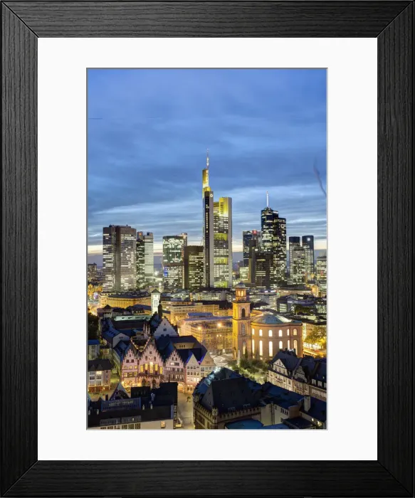 Framed Print : City skyline, Frankfurt-am-Main, Hessen, Germany Framed Print : City skyline, Frankfurt-am-Main, Hessen, Germany