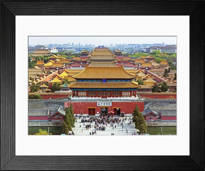 Framed Print : China, Beijing, The Forbidden City in Beijing looking South taken from the viewing