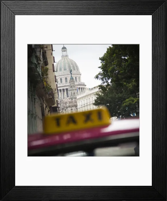 Framed Print : Taxi and Capitolio building, Havana, Cuba Framed Print : Taxi and Capitolio building, Havana, Cuba