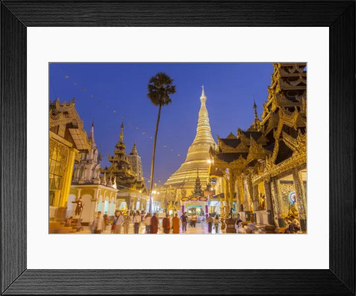Framed Print : The great golden stupa, Shwedagon Paya (Shwe Dagon Pagoda), Yangon (Rangoon), Myanmar