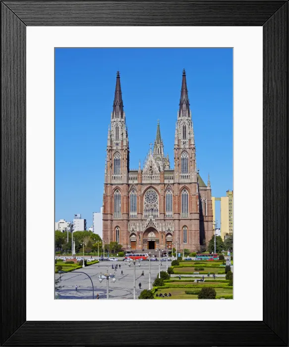 Framed Print : Argentina, Buenos Aires Province, La Plata, View of the Plaza Moreno and the Cathedral Framed Print : Argentina, Buenos Aires Province, La Plata, View of the Plaza Moreno and the Cathedral