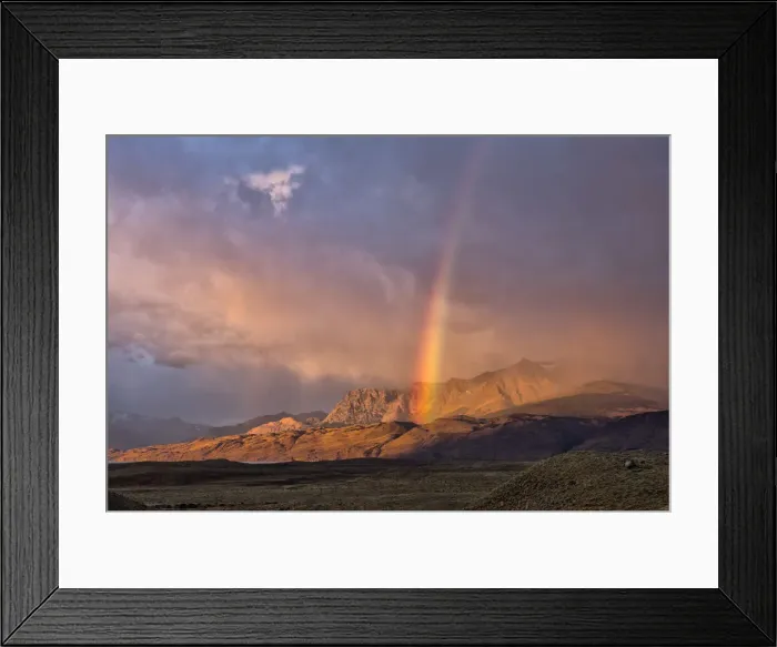 Framed Print : South America, Patagonia, Argentina, Santa Cruz, El Chalten, Rainbow over the Los Framed Print : South America, Patagonia, Argentina, Santa Cruz, El Chalten, Rainbow over the Los