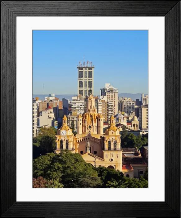 Framed Print : Argentina, Cordoba, Elevated view of the Cathedral of Cordoba