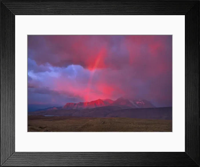 Framed Print : South America, Patagonia, Argentina, El Chalten, the Andes mountain range at sunrise