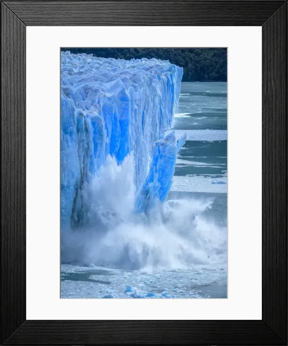 Framed Print : South America, Patagonia, Argentina, El Chalten, calving glacier in Los Glaciares Framed Print : South America, Patagonia, Argentina, El Chalten, calving glacier in Los Glaciares