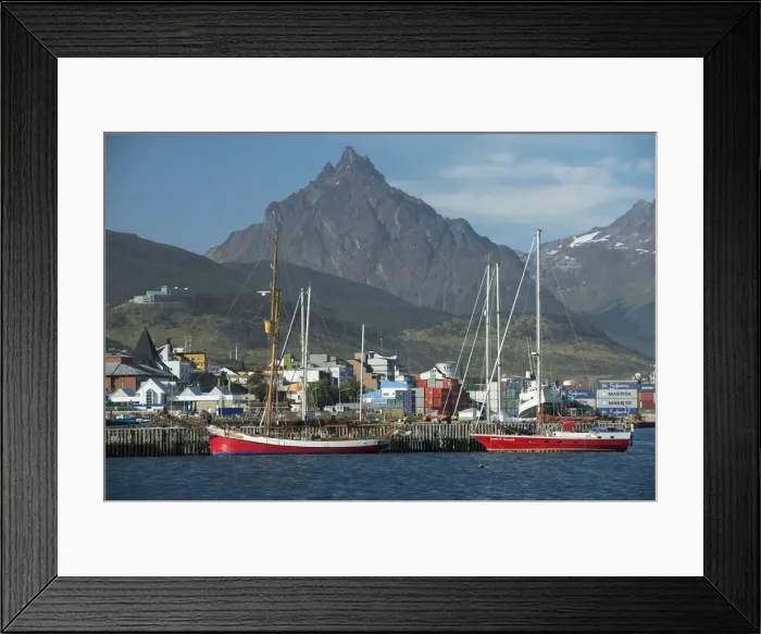Framed Print : South America, Argentina, Tierra del Fuego, Harbour at Ushuaia Framed Print : South America, Argentina, Tierra del Fuego, Harbour at Ushuaia