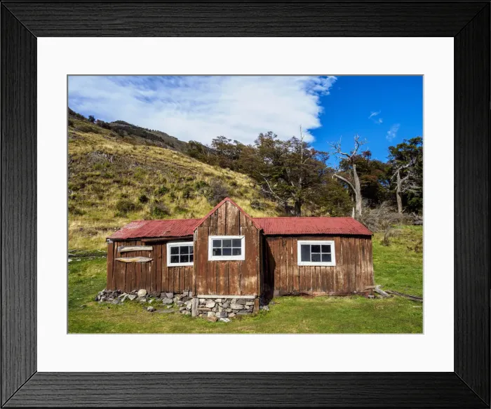 Framed Print : Finnish Hut, Los Glaciares National Park, Santa Cruz Province, Patagonia, Argentina