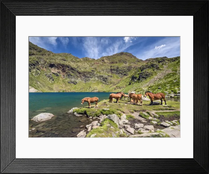 Framed Print : Mountain lake, Estanys de Tristaina, Arcalis, Andorra Framed Print : Mountain lake, Estanys de Tristaina, Arcalis, Andorra