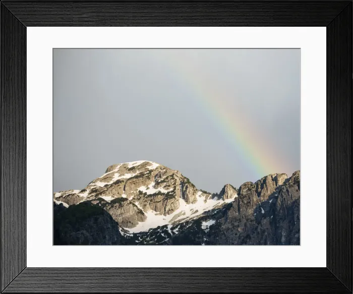 Framed Print : Rainbow over The Accursed Mountains, Theth, Albania Framed Print : Rainbow over The Accursed Mountains, Theth, Albania