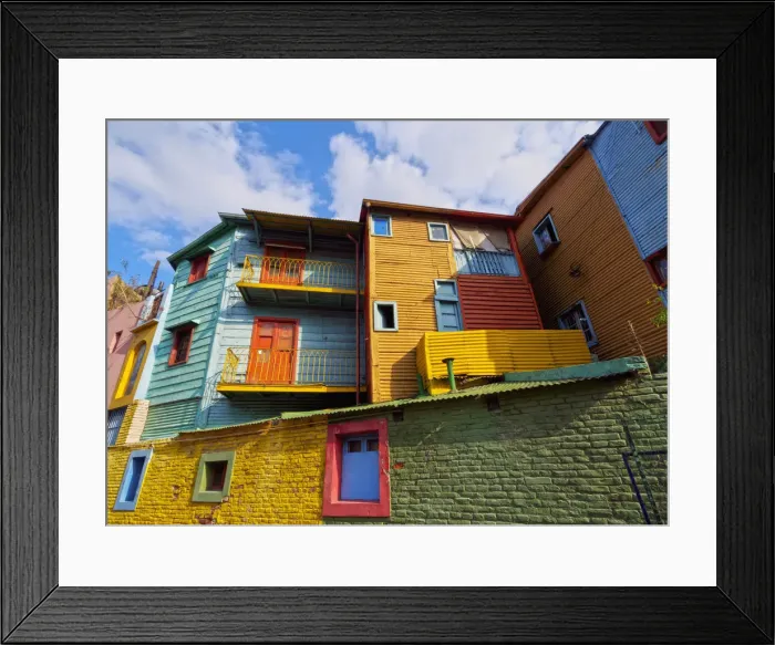 Framed Print : Argentina, Buenos Aires Province, City of Buenos Aires, La Boca, View of Colourful Framed Print : Argentina, Buenos Aires Province, City of Buenos Aires, La Boca, View of Colourful