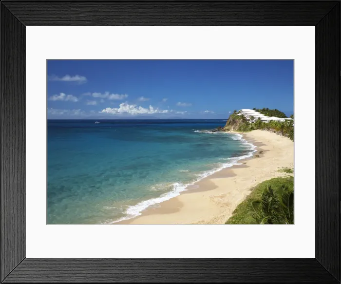 Framed Print : Coastline at Curtain Bluff, Antigua, West Indies, Caribbean