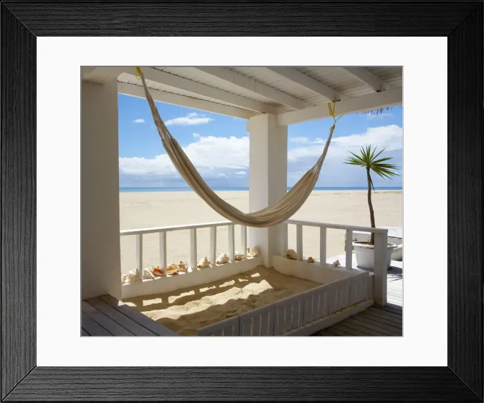 Framed Print : Hammock at Beach House, Barbuda, Caribbean, West Indies Framed Print : Hammock at Beach House, Barbuda, Caribbean, West Indies