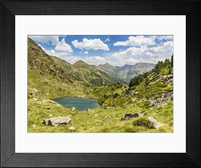 Framed Print : Small mountain lake, Parc Natural de la Vall de Sorteny, Andorra Framed Print : Small mountain lake, Parc Natural de la Vall de Sorteny, Andorra
