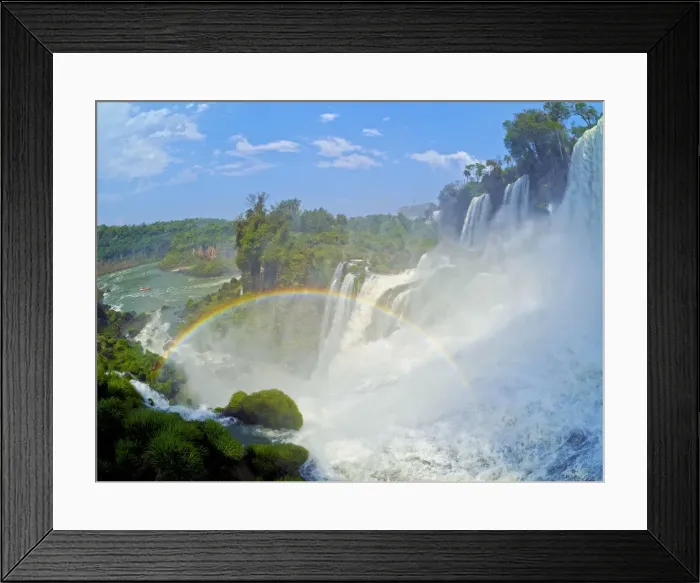 Framed Print : Argentina, Misiones, Puerto Iguazu, View of the Iguazu Falls with the rainbow Framed Print : Argentina, Misiones, Puerto Iguazu, View of the Iguazu Falls with the rainbow