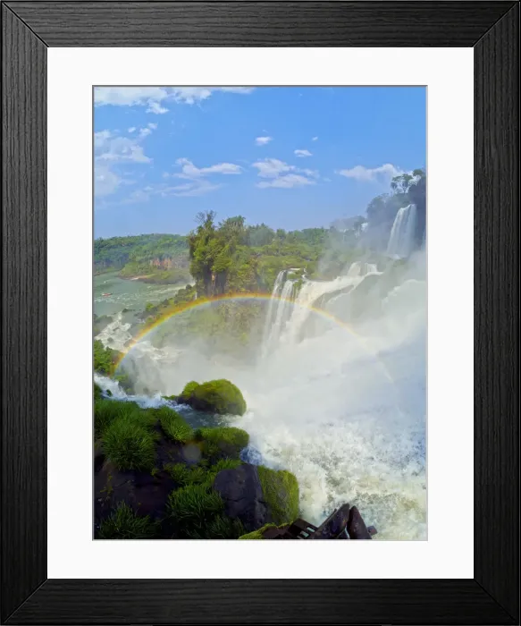 Framed Print : Argentina, Misiones, Puerto Iguazu, View of the Iguazu Falls with the rainbow Framed Print : Argentina, Misiones, Puerto Iguazu, View of the Iguazu Falls with the rainbow