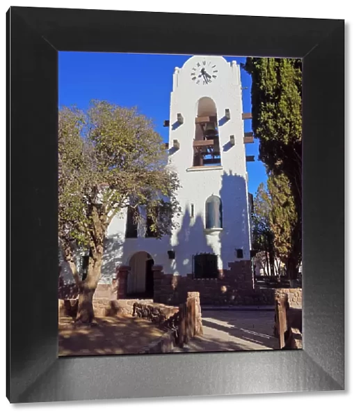 Argentina, Jujuy Province, Humahuaca, View of the clock tower of the City Hall