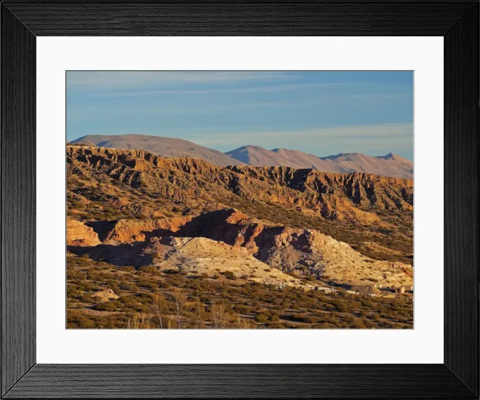 Framed Print : Argentina, Jujuy Province, Landscape of Humahuaca at sunset