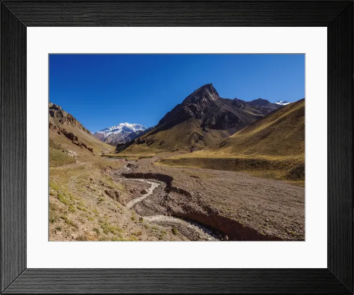 Framed Print : Aconcagua Mountain and Horcones River, Aconcagua Provincial Park, Central Andes, Mendoza Framed Print : Aconcagua Mountain and Horcones River, Aconcagua Provincial Park, Central Andes, Mendoza