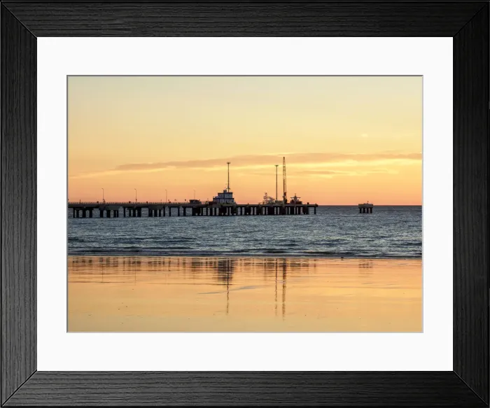 Framed Print : Comendante Luis Piedrabuena Pier at sunrise, Puerto Madryn, The Welsh Settlement Framed Print : Comendante Luis Piedrabuena Pier at sunrise, Puerto Madryn, The Welsh Settlement