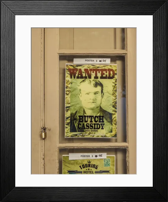Framed Print : Wanted Butch Cassidy Poster, Touring Club Hotel, Trelew, The Welsh Settlement, Chubut Framed Print : Wanted Butch Cassidy Poster, Touring Club Hotel, Trelew, The Welsh Settlement, Chubut