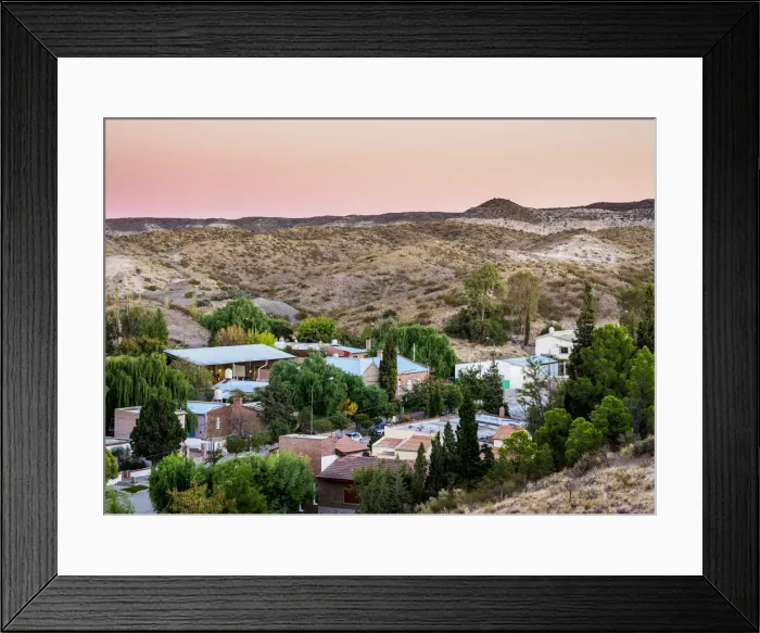 Framed Print : Gaiman at dawn, elevated view, The Welsh Settlement, Chubut Province, Patagonia, Argentina Framed Print : Gaiman at dawn, elevated view, The Welsh Settlement, Chubut Province, Patagonia, Argentina