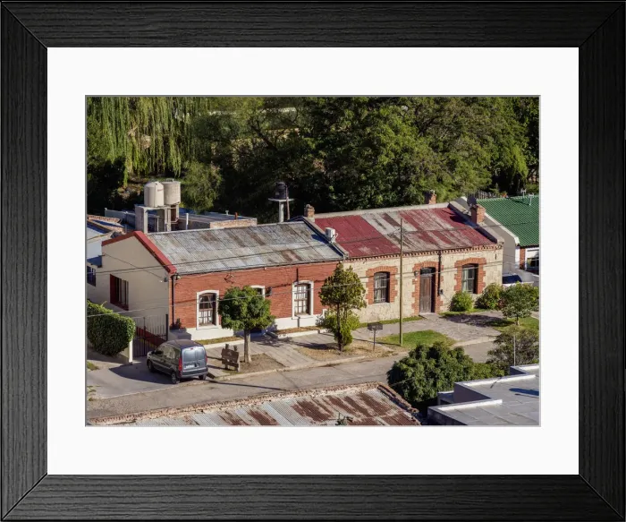 Framed Print : Houses on Miguel D. Jones Street, elevated view, Gaiman, The Welsh Settlement, Chubut Framed Print : Houses on Miguel D. Jones Street, elevated view, Gaiman, The Welsh Settlement, Chubut
