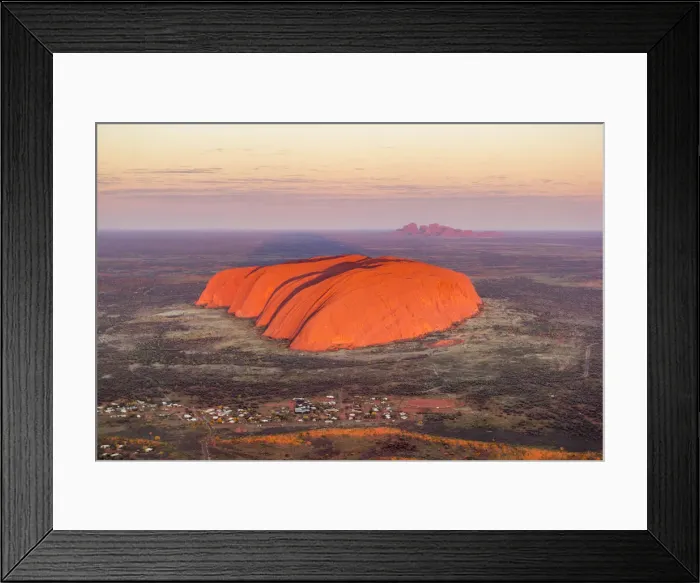 Framed Print : Uluru and Kata Tjuta at sunrise, Aerial view. Northern Territory, Australia Framed Print : Uluru and Kata Tjuta at sunrise, Aerial view. Northern Territory, Australia