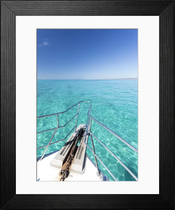 Framed Print : Ningaloo Marine Park, pristine water from the boat, Western Australia Framed Print : Ningaloo Marine Park, pristine water from the boat, Western Australia