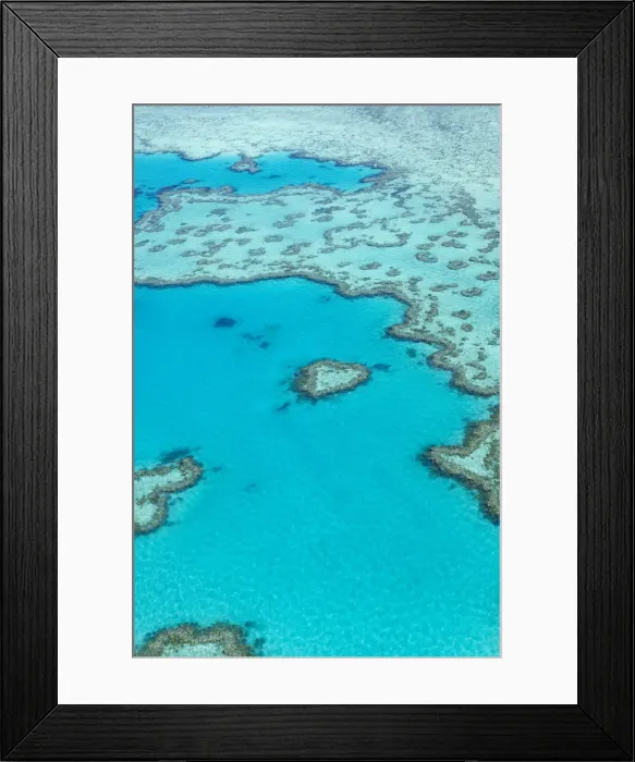 Framed Print : Heart reef in the Great Barrier Reef from above, Queensland, Australia Framed Print : Heart reef in the Great Barrier Reef from above, Queensland, Australia