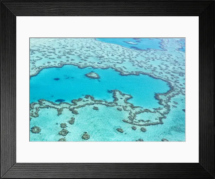 Framed Print : Heart reef in the Great Barrier Reef from above, Queensland, Australia Framed Print : Heart reef in the Great Barrier Reef from above, Queensland, Australia