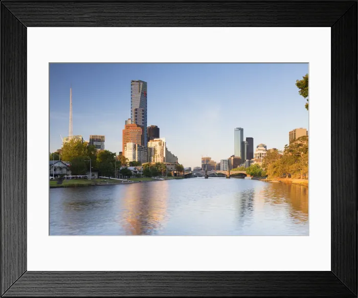 Framed Print : Eureka Tower and skyline along Yarra River, Melbourne, Victoria, Australia Framed Print : Eureka Tower and skyline along Yarra River, Melbourne, Victoria, Australia