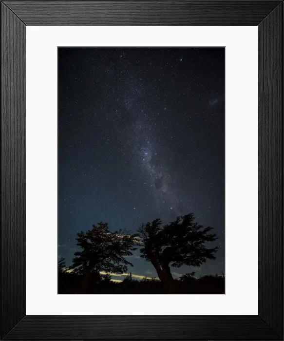 Framed Print : Silhouette trees at campsite against Milky way, Poincenot Campground, UNESCO, Los Framed Print : Silhouette trees at campsite against Milky way, Poincenot Campground, UNESCO, Los