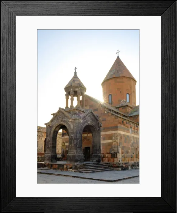 Framed Print : Khor Virap monastery at sunrise, near Lusarat, Ararat Province, Armenia