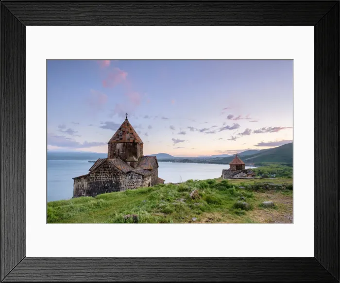 Framed Print : Sevanavank church on Lake Sevan at sunset, Sevan, Gegharkunik Province, Armenia Framed Print : Sevanavank church on Lake Sevan at sunset, Sevan, Gegharkunik Province, Armenia