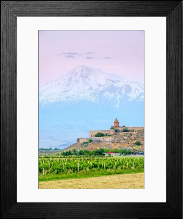 Framed Print : Khor Virap monastery and Mount Ararat at sunrise, near Lusarat, Ararat Province, Armenia Framed Print : Khor Virap monastery and Mount Ararat at sunrise, near Lusarat, Ararat Province, Armenia