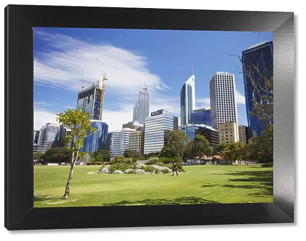 City skyline from the Esplanade, Perth, Western Australia, Australia