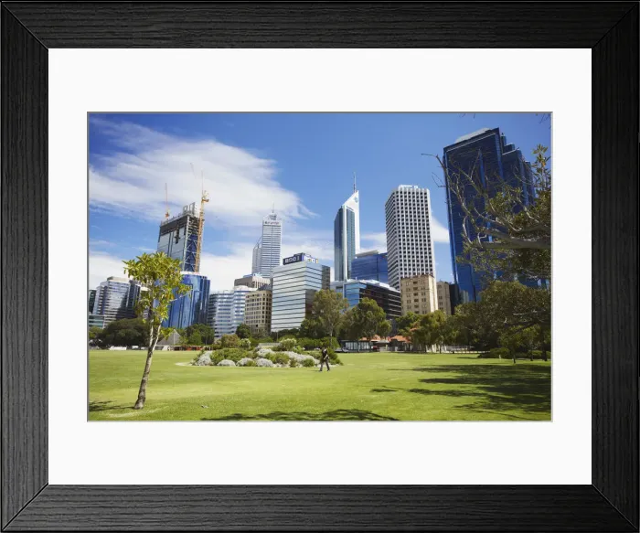 Framed Print : City skyline from the Esplanade, Perth, Western Australia, Australia