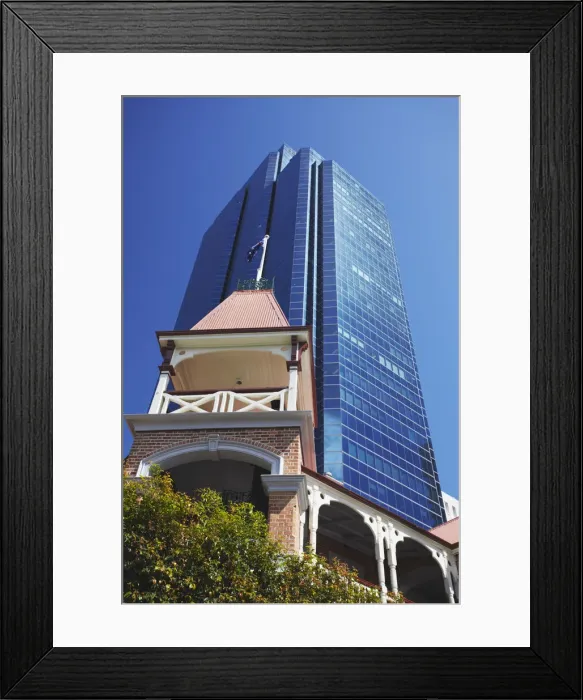 Framed Print : Colonial and modern architecture in downtown Perth, Western Australia, Australia Framed Print : Colonial and modern architecture in downtown Perth, Western Australia, Australia