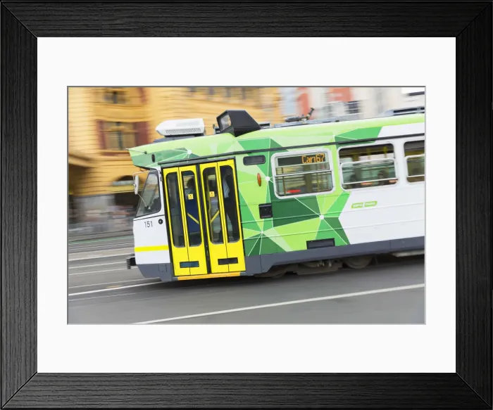 Framed Print : Tram passing Flinders Street Station, Melbourne, Victoria, Australia