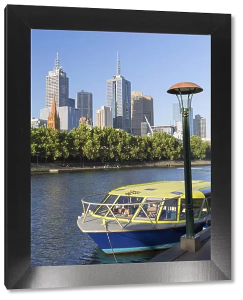 Melbourne skyline along Yarra River, Melbourne, Victoria, Australia