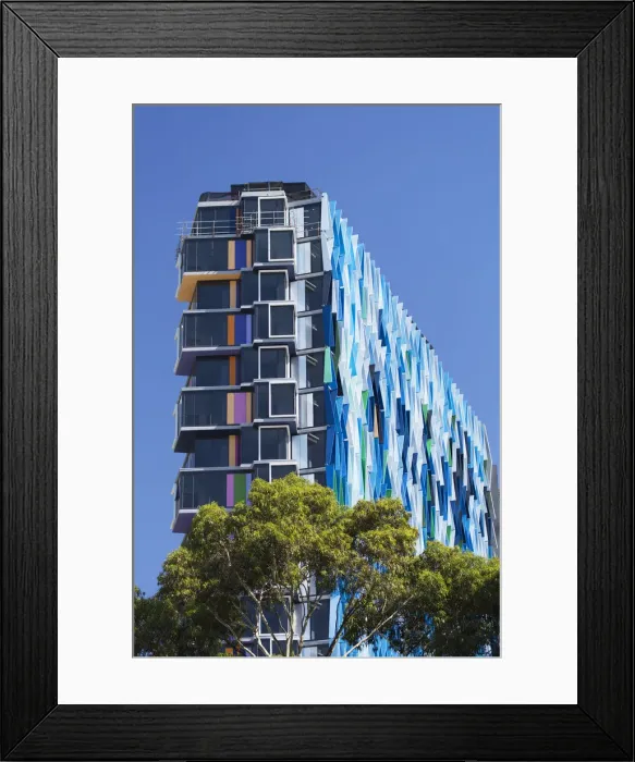 Framed Print : Colourful apartment block, Melbourne, Victoria, Australia Framed Print : Colourful apartment block, Melbourne, Victoria, Australia