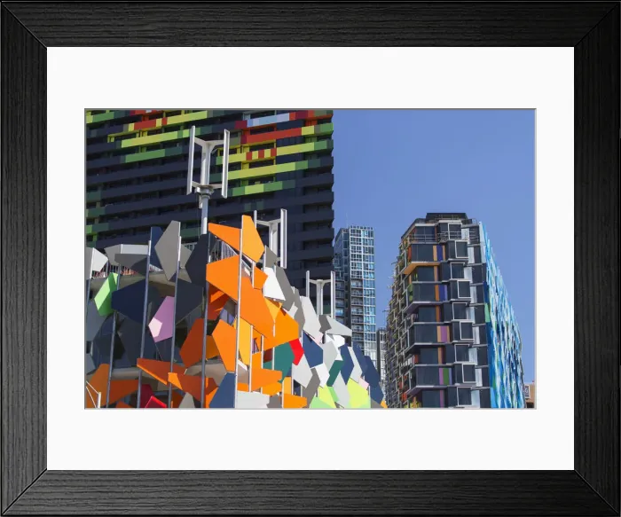 Framed Print : Colourful apartment blocks, Melbourne, Victoria, Australia