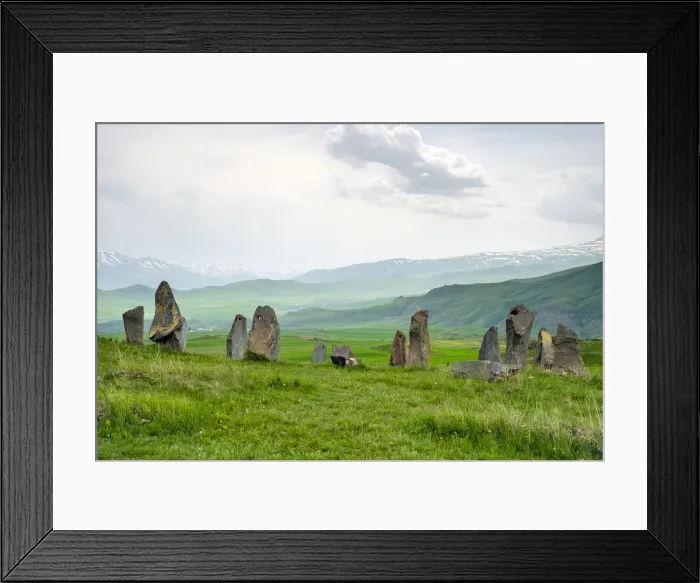 Framed Print : Zorats Karer (Carahunge) standing stones (menhirs), Sisian, Syunik Province, Armenia