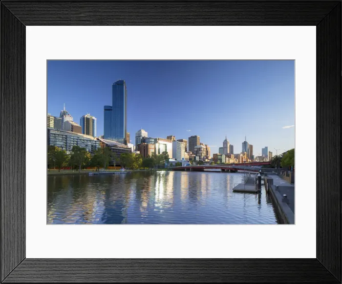 Framed Print : Rialto Towers and skyline along Yarra River, Melbourne, Victoria, Australia Framed Print : Rialto Towers and skyline along Yarra River, Melbourne, Victoria, Australia