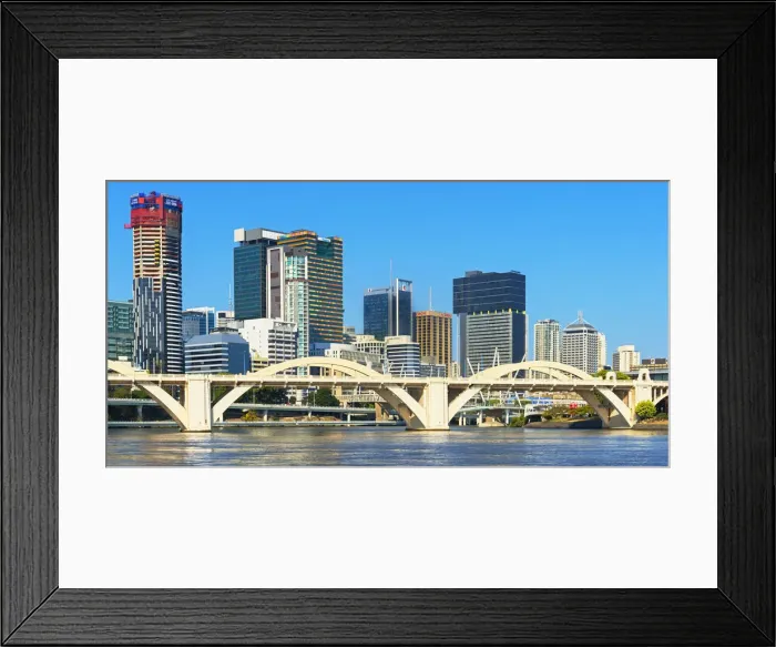 Framed Print : Skyline of Business District and Brisbane River, Brisbane, Queensland, Australia Framed Print : Skyline of Business District and Brisbane River, Brisbane, Queensland, Australia