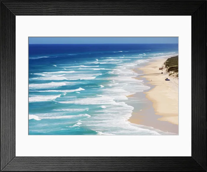 Framed Print : Seventy Five Mile Beach, Great Sandy National Park, Fraser Island, World Heritage Area