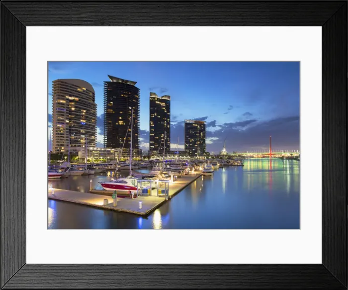 Framed Print : Yarras Edge harbour at dusk, Melbourne, Victoria, Australia Framed Print : Yarras Edge harbour at dusk, Melbourne, Victoria, Australia