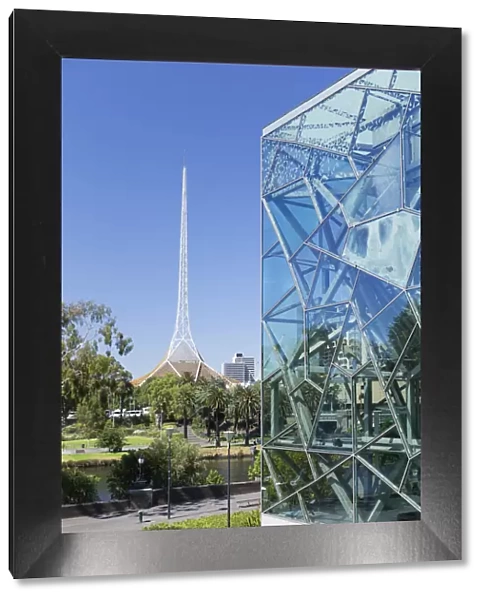 Federation Square and Victorian Arts Centre, Melbourne, Victoria, Australia