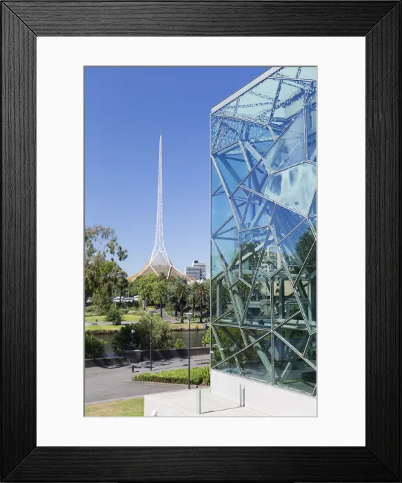 Framed Print : Federation Square and Victorian Arts Centre, Melbourne, Victoria, Australia Framed Print : Federation Square and Victorian Arts Centre, Melbourne, Victoria, Australia