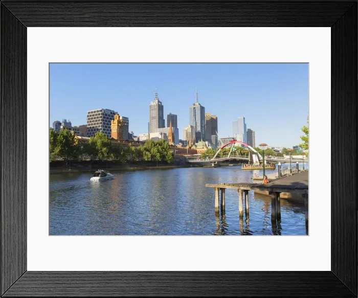 Framed Print : Melbourne skyline along Yarra River, Melbourne, Victoria, Australia Framed Print : Melbourne skyline along Yarra River, Melbourne, Victoria, Australia